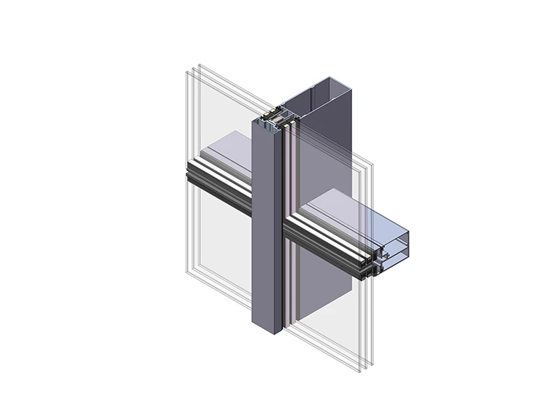 65 SERIES HORIZONTAL-CONCEALED AND VERTICAL-EXPOSED FRAMING CURTAIN WALL